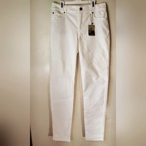 Peruvian Connection Zoe Velveteen Jeans Meringue White Size 6 NWT